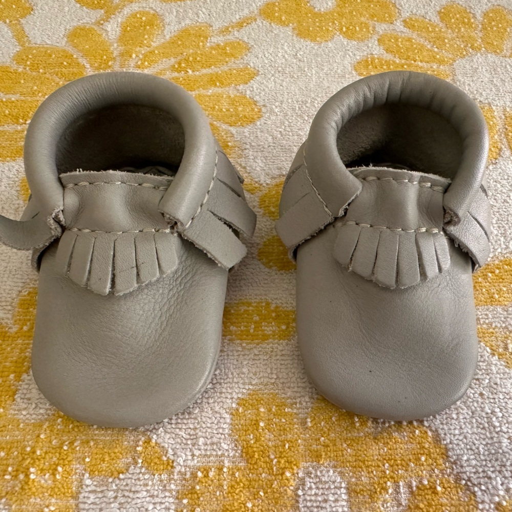 Gray Freshly Picked Baby Moccasins 0
